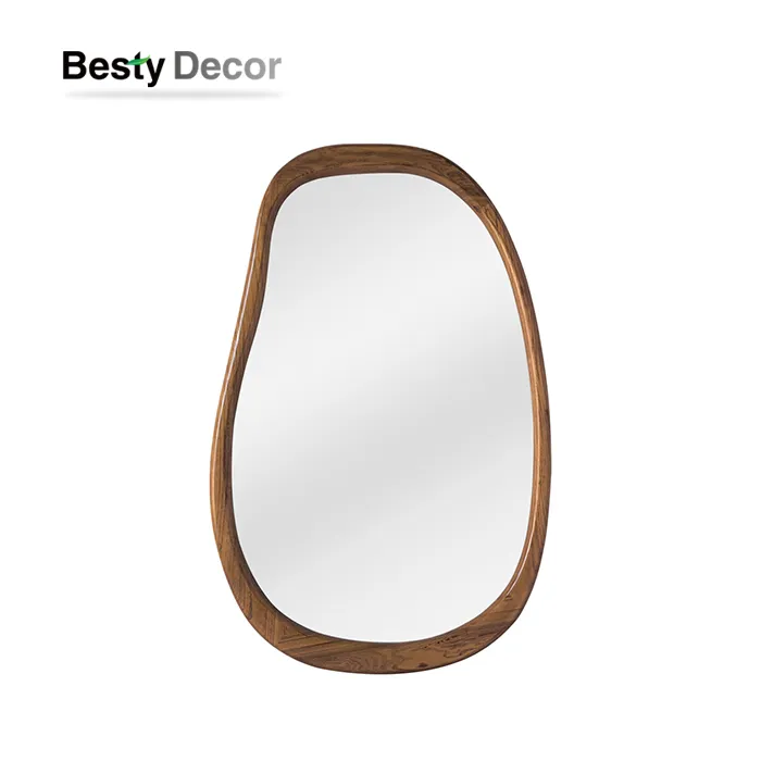 অনিয়মিত কঠিন কাঠের ফ্রেমযুক্ত আয়না